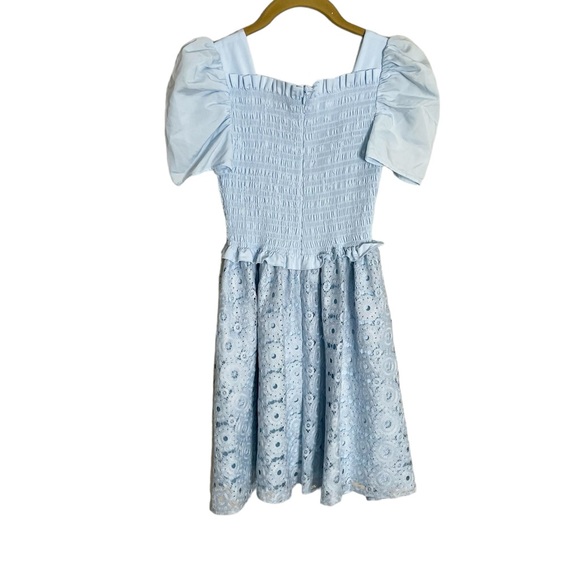Rachel Parcell Blue Eyelet Puff Sleeve Dress XXS - Picture 3 of 4